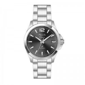 Alexandre Christie AC 1031 Silver Black Steel Man MDBSSBA